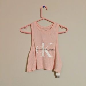 NWT Calvin Klein Jeans Pink Crop Top size Small